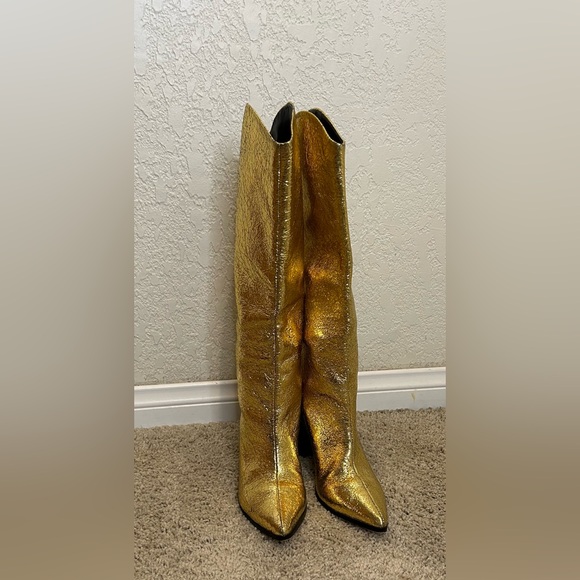 Schutz gold boots. Size 7 - Picture 3 of 5